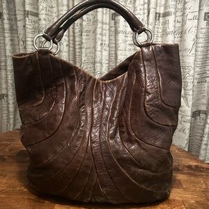 Miu Miu Brown Leather Tote Bag